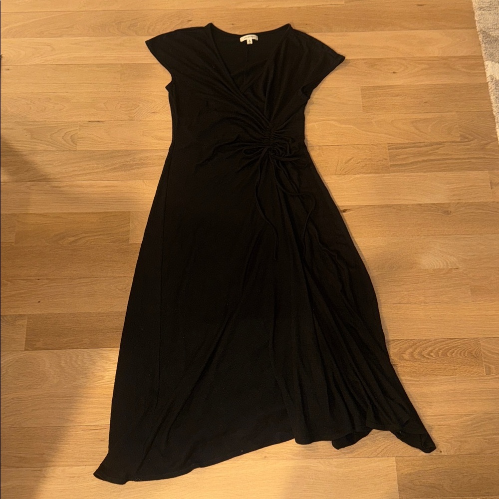 Max Studio Black Maxi Wrap Dress with Twist Detail